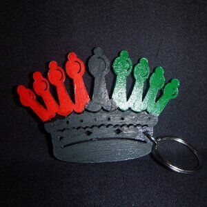 Red, Black & Green Key Chain / African American flag Key Chain / Handcrafted